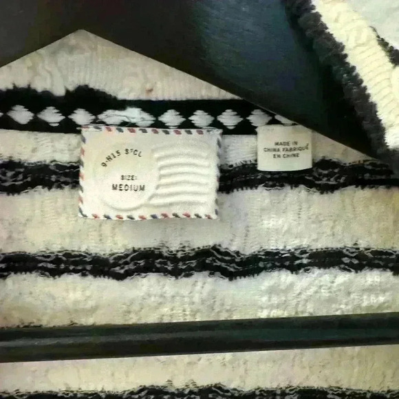 Anthropologie Striped Lace Sweater Cardigan - Picture 4 of 5